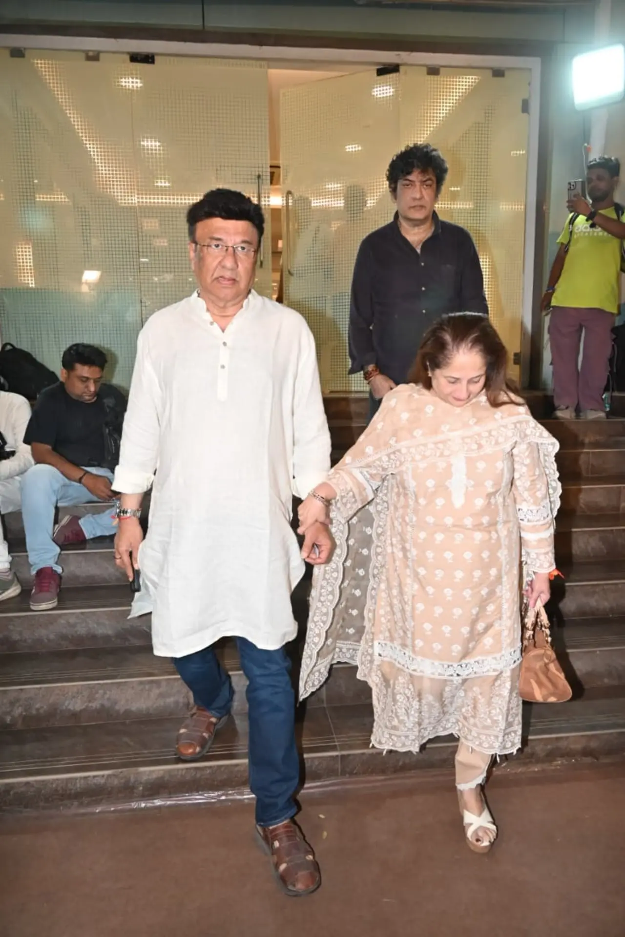 Singer and music composer Anu Malik also attended the prayer meet held for late Anand Sagar, the son of Ramanand Sagar.
